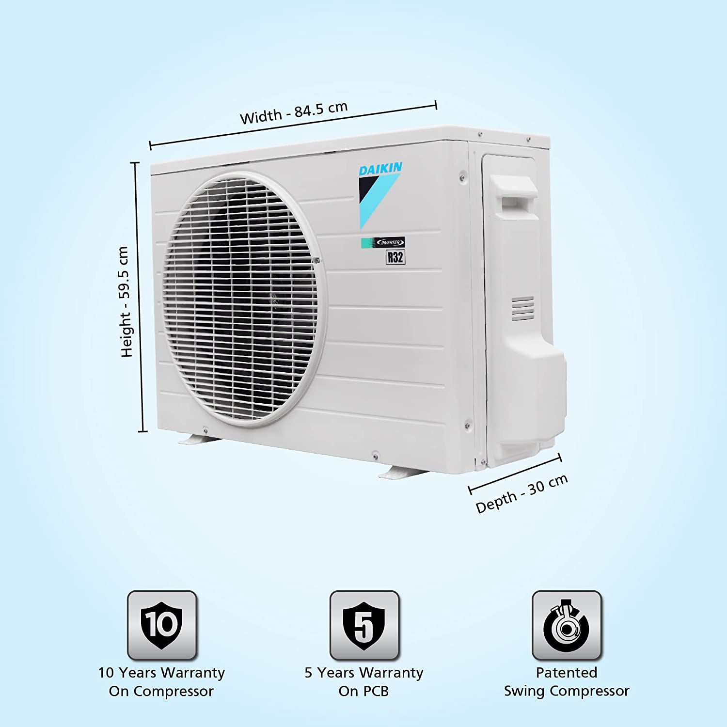 Daikin FTKT60UV16 1.8 Ton 3 Star Triple Display, Dew Clean Technology, Inverter Split AC (Copper, PM 2.5, 2022, White) - Mahajan Electronics Online