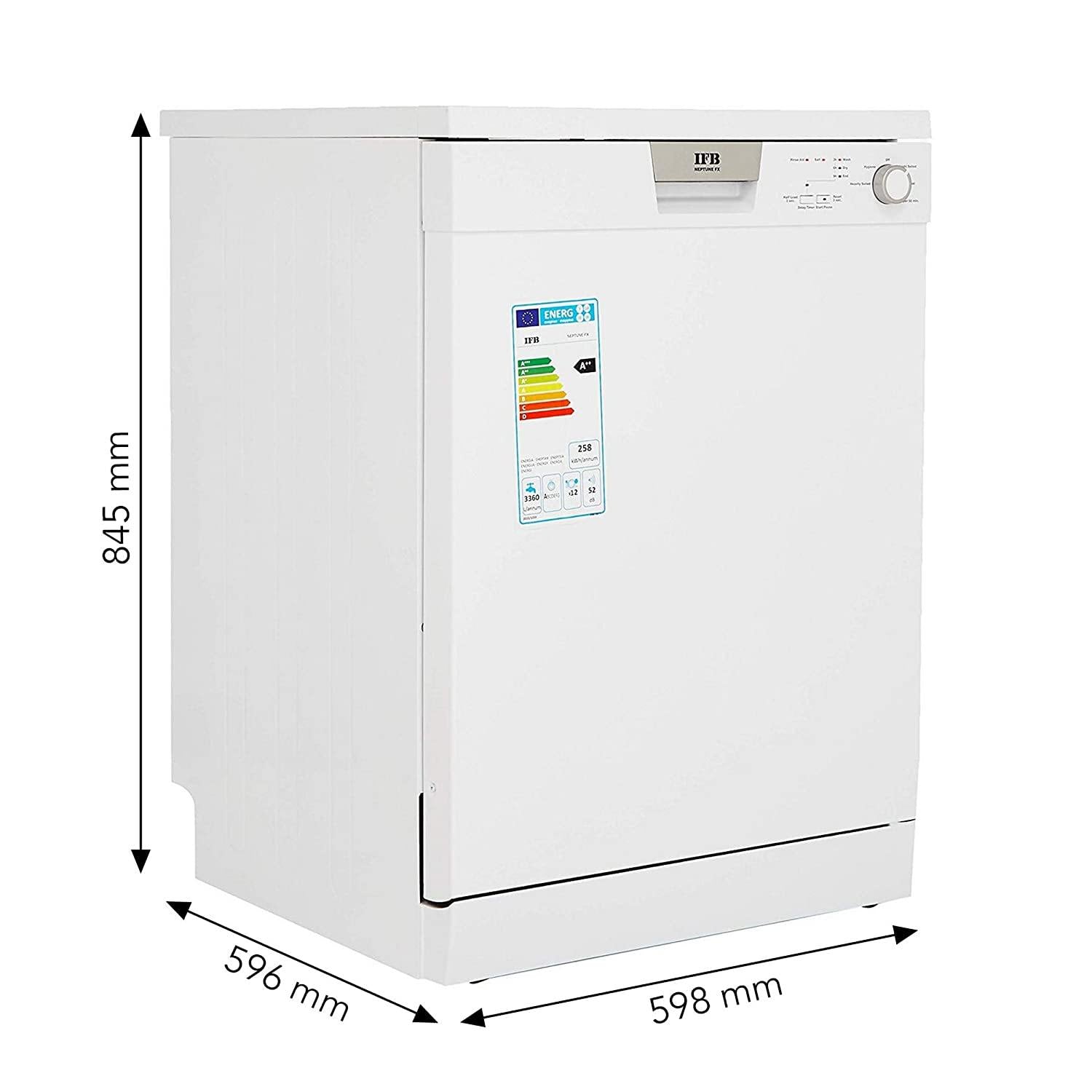 Ifb neptune vx free standing 12 place settings hot sale dishwasher