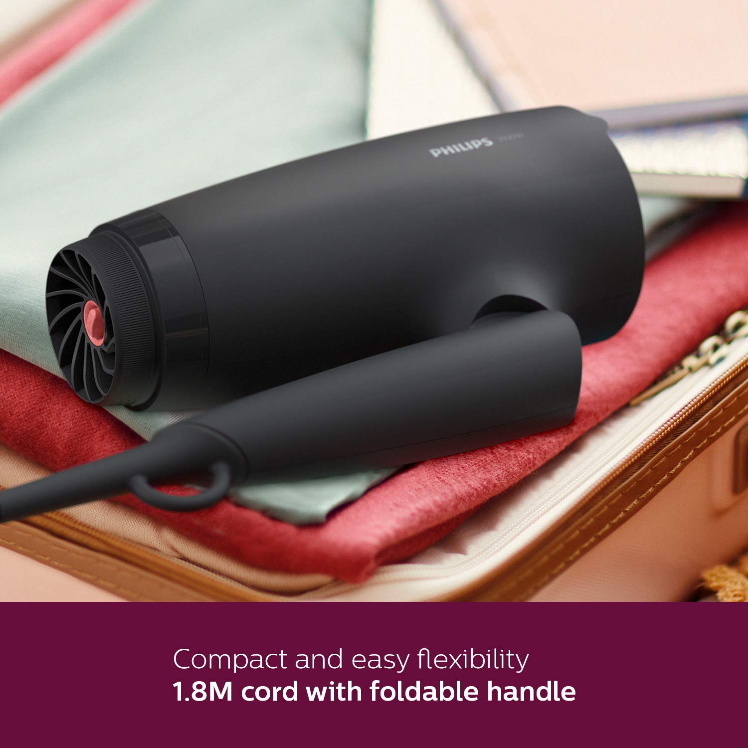 Philips Professional Hair Dryer BHD356/10 2100 Watts Thermoprotect Air Flower Advanced Ionic Care 6 Heat & Speed Settings-Black Philips