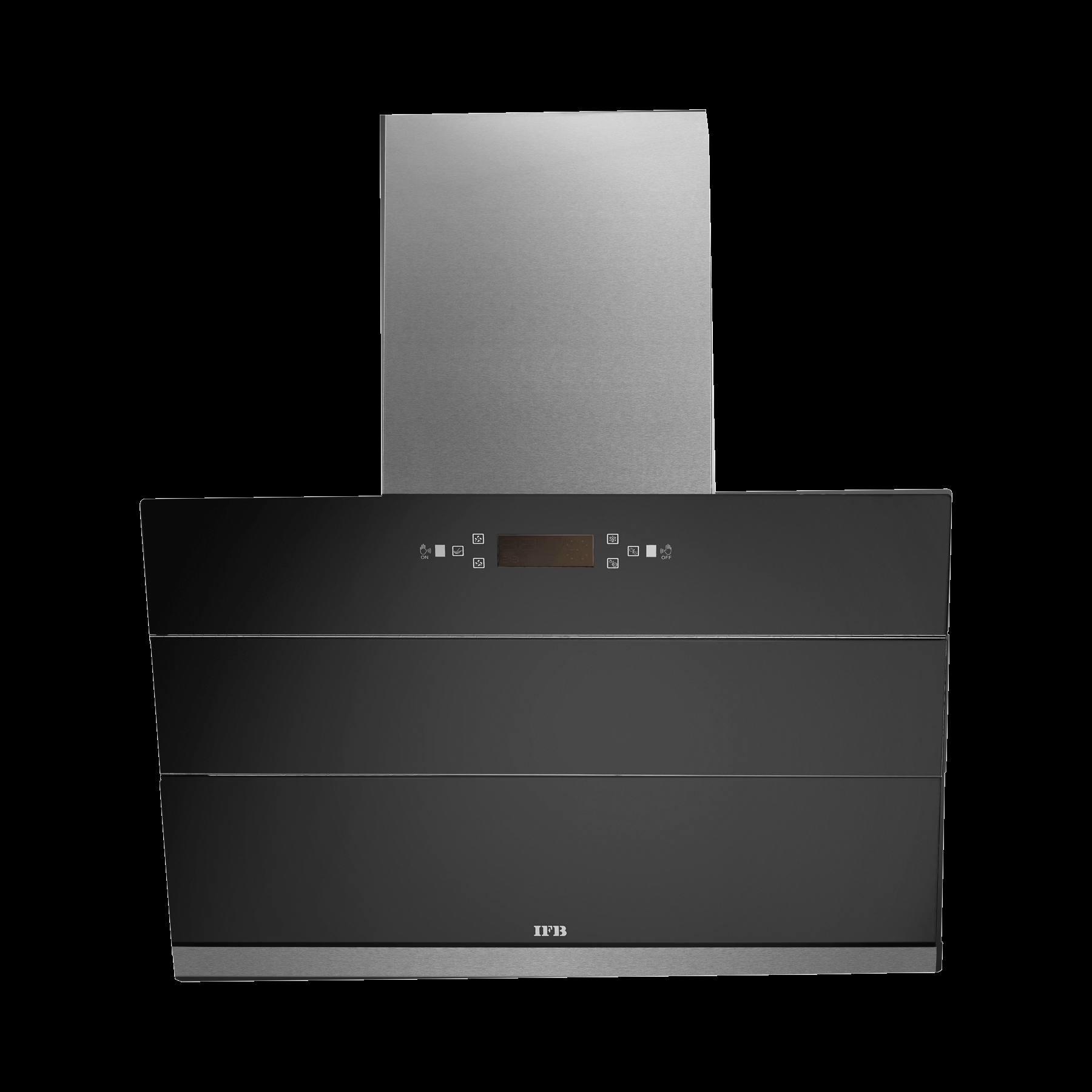 IFB GL-HC-107-90 90 cm Wall Mount Chimney | Filterless Auto Clean | Hand Sensor & Feather Touch | Decorative Black Glass | High Suction | Made for Indian Kitchens Mahajan Electronics online