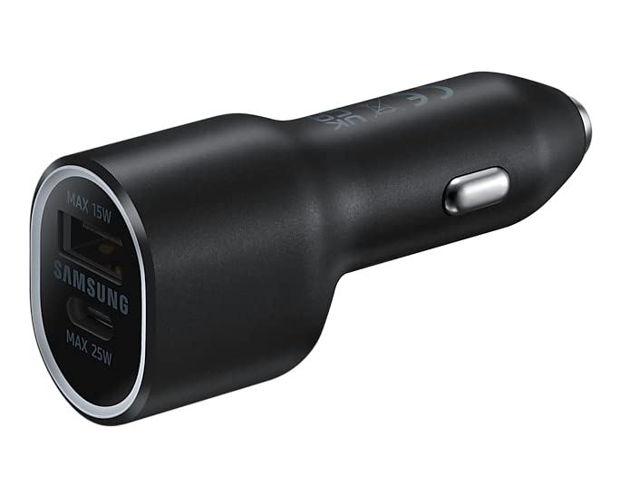 Samsung Original 40W Car Charger Duo (25W + 15W) | Super Fast Dual USB Car Charger – Black | Buy Online at Mahajan Electronics Delhi NCR