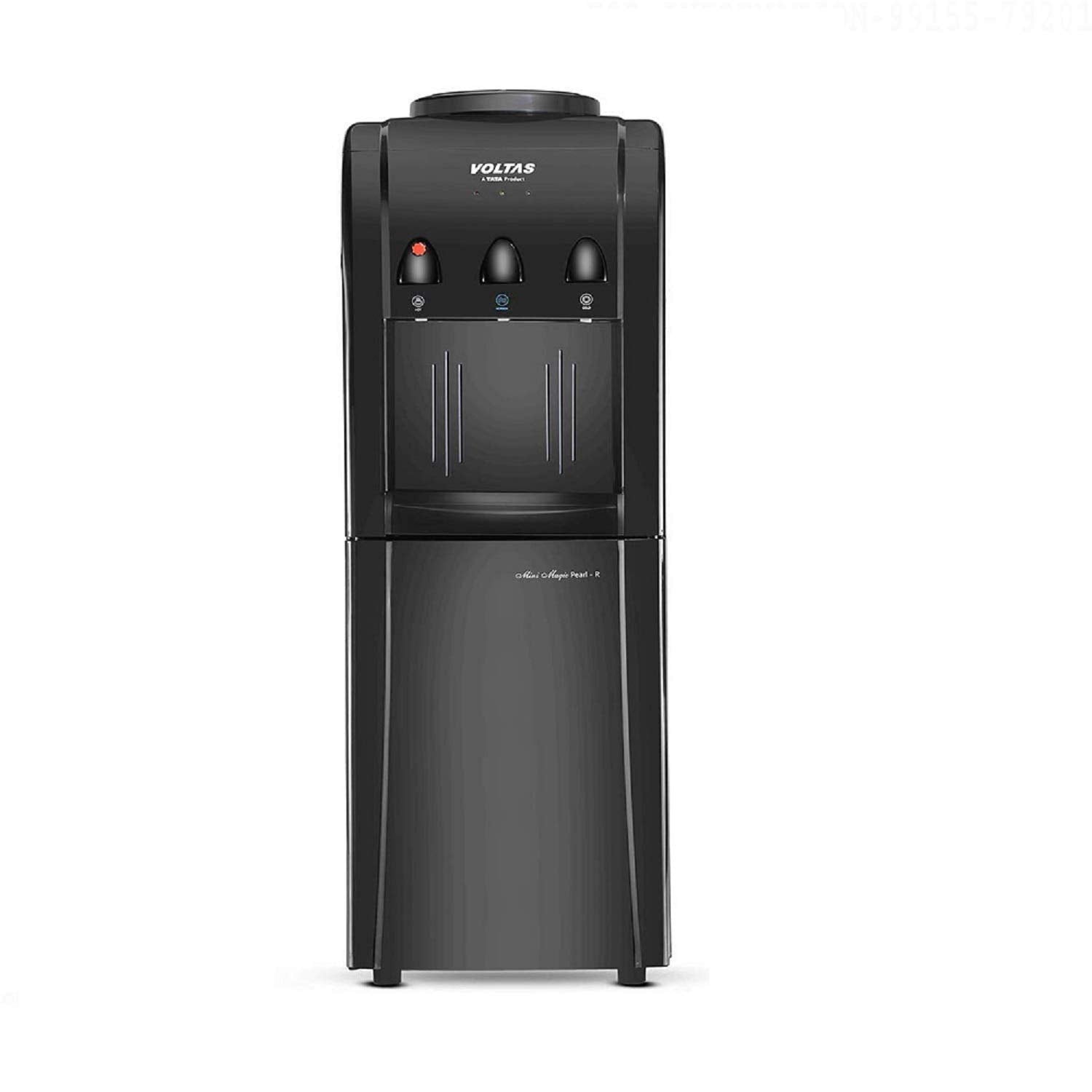 Voltas Mini Magic Pearl RB 20L Floor Mounted Water Dispenser (Black, Hot & Cold, Cooling Cabinet)- Mahajan Electronics