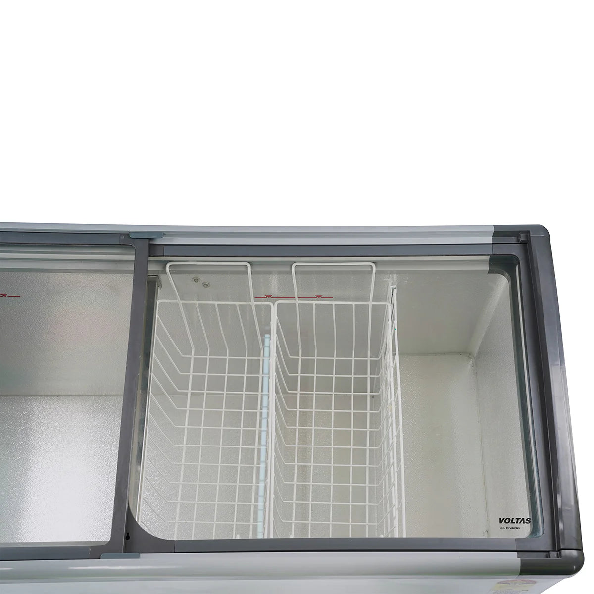 Voltas GT440GA5-PL-W-G3 Flat Glass Top Freezers - 326 Liters, 5 Star Mahajan Electronics Online