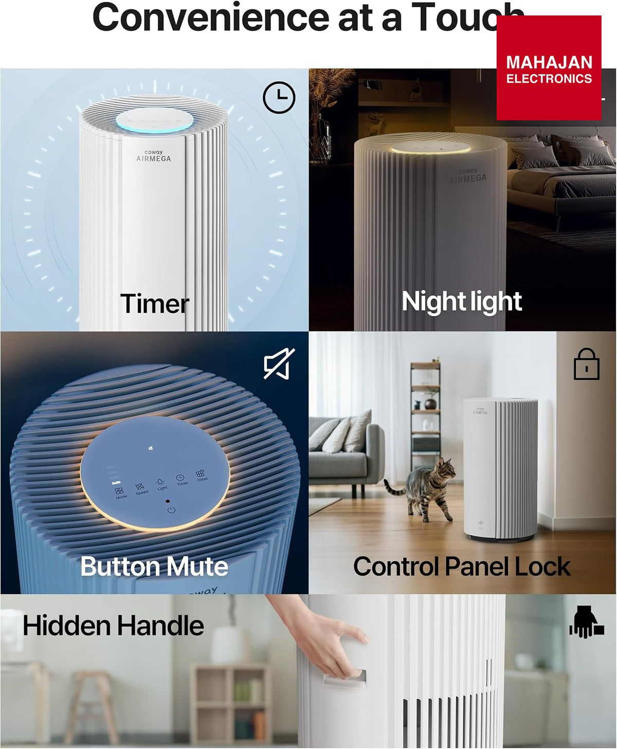 Coway Airmega 350 AP-350 Air Purifier with HEPA Filter, Turbo & Eco Mode, Covers up to 2,640 Sq Ft, White – Mahajan Electronics Online.
