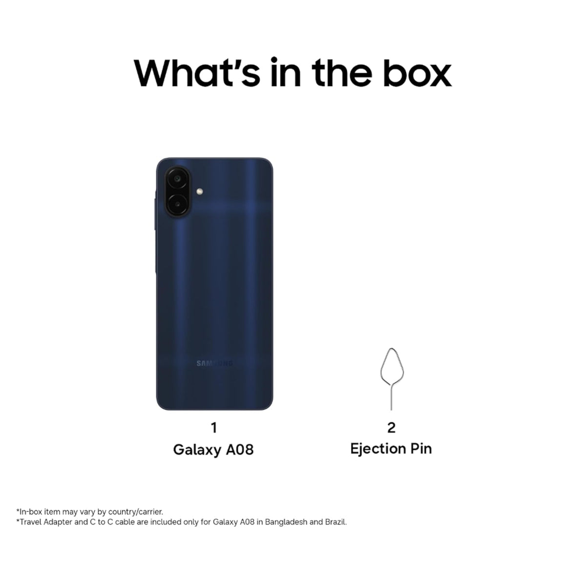 Samsung Galaxy A08 LTE (Dark Blue, 4GB RAM, 64GB Storage), MediaTek Helio G99+ (6nm), 50MP Dual Camera, 6000mAh Battery, IP64 Rating, 6 Gen OS Upgrades Samsung