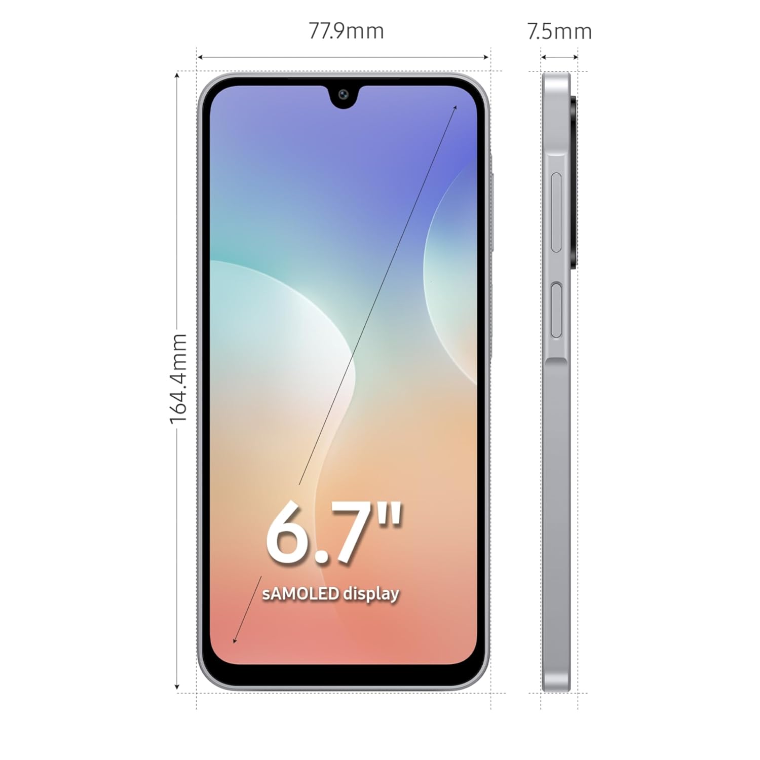 Samsung Galaxy M17 5G (Moonlight Silver, 8GB RAM, 128GB Storage)| Circle to Search| Gemini Live| 50MP OIS Triple Camera| IP54 Rating| Gorilla Glass Victus| AI| 6 Gen of OS Upgrades| Without Charger Mahajan Electronics Online