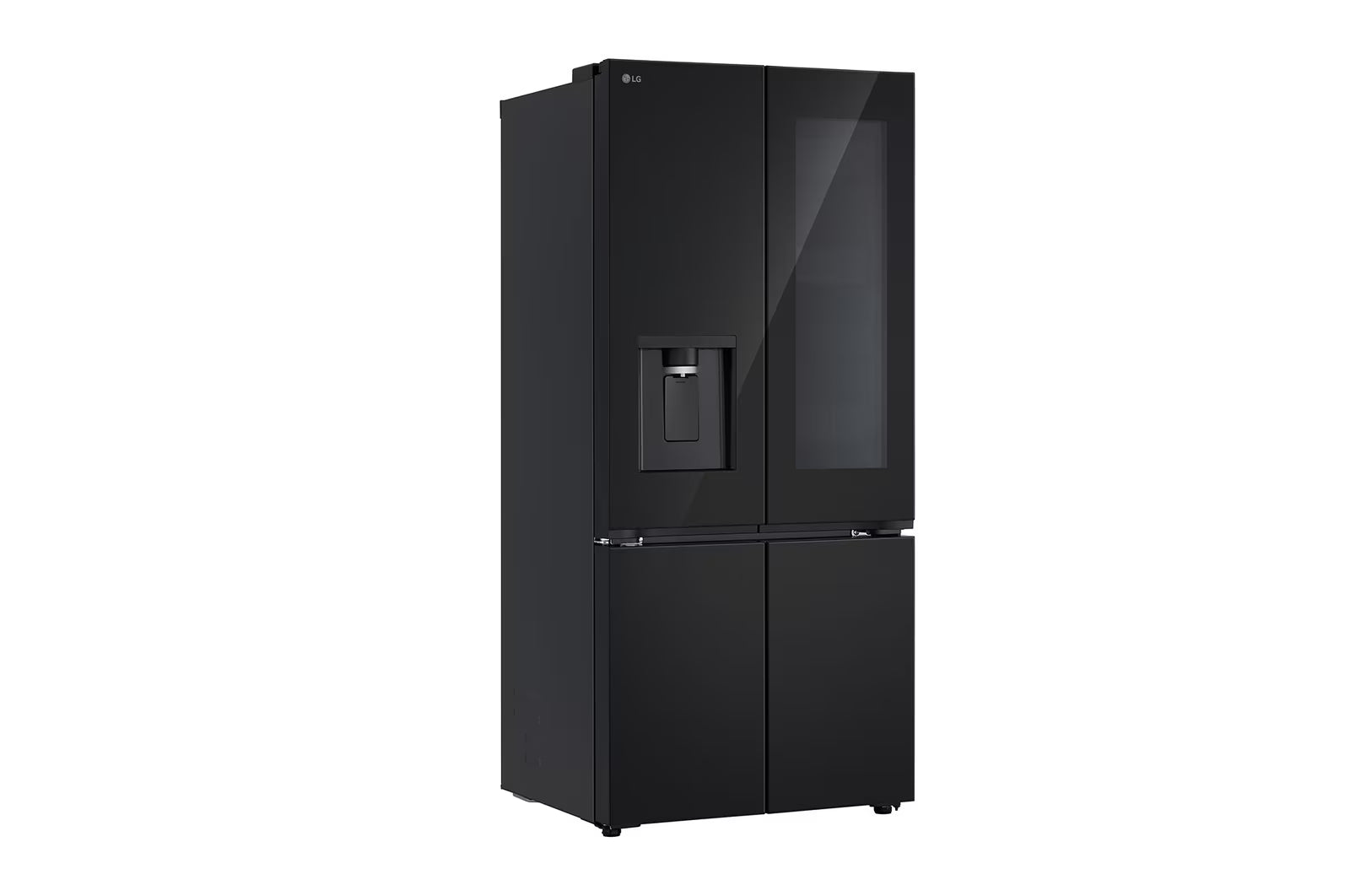 LG GV-K25FFGFB 610L French Door Refrigerator, InstaView, Water Dispenser, Wi-Fi Convertible, Black Glass Finish, 2 Star Mahajan Electronics Online