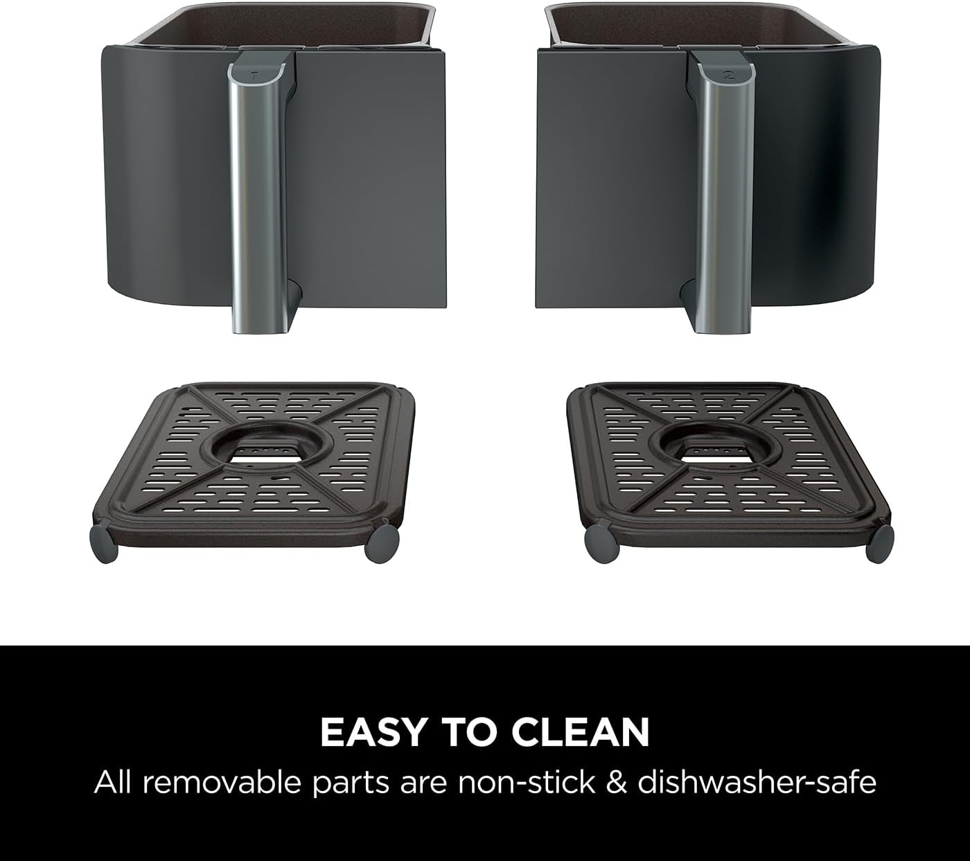 Ninja AF400 Foodi MAX Dual Zone Digital AirFryer, 2 Drawers, 9.5L, 6-in-1, Uses No Oil, Air Fry, Max Crisp, Roast, Bake, Reheat, Dehydrate, Cook 8 Portions, Non-Stick Dishwasher Safe Baskets, Black Mahajan Electronics Online