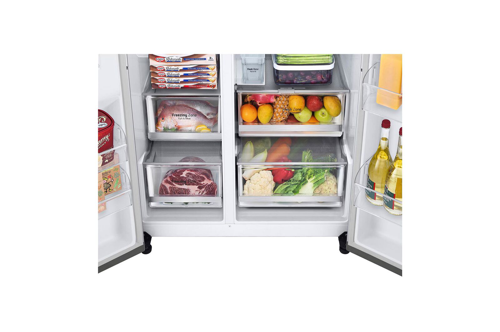 LG GL-X257ABS3 630L Side-by-Side Refrigerator, InstaView, Noble Steel, 3 Star Mahajan Electronics online