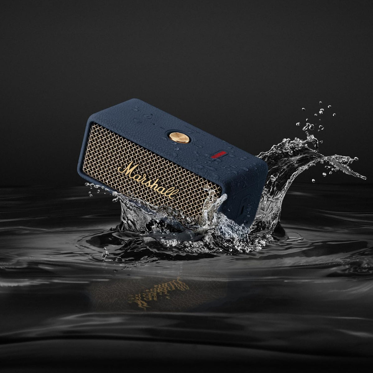 Marshall Smartchoice Emberton III Compact Portable Bluetooth Speaker with 32+ Hours of Playtime, (360° Sound), Dust & Waterproof (IP67) – Midnight Blue. Marshall