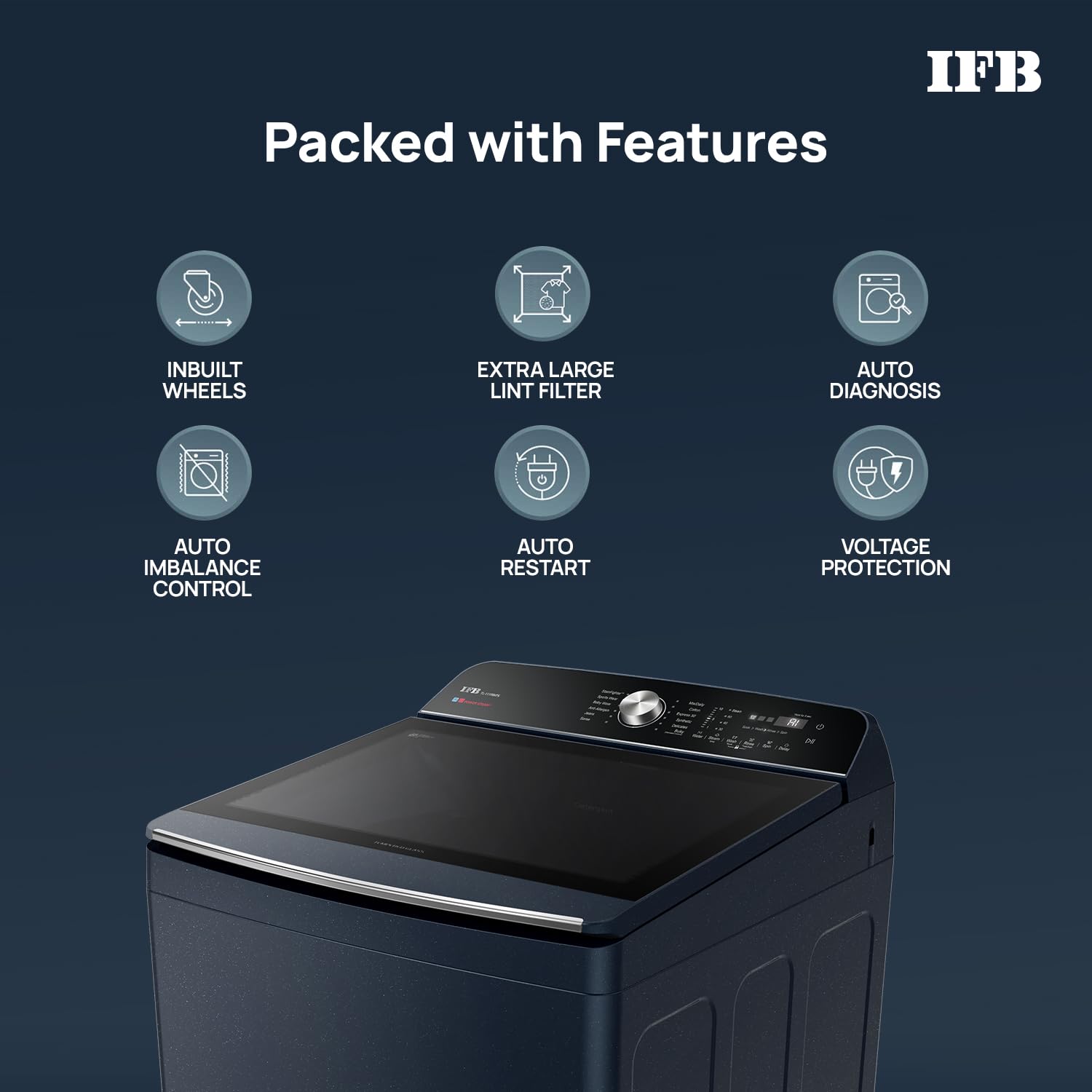 IFB TL111RB2SN 11 Kg 5 Star with DeepClean® Technology, AI Powered, Fully Automatic Top Load Washing Machine (2025 Model, PowerSteam®, Inbuilt Heater, 5D Wash, Aqua Energie, Royal Blue)