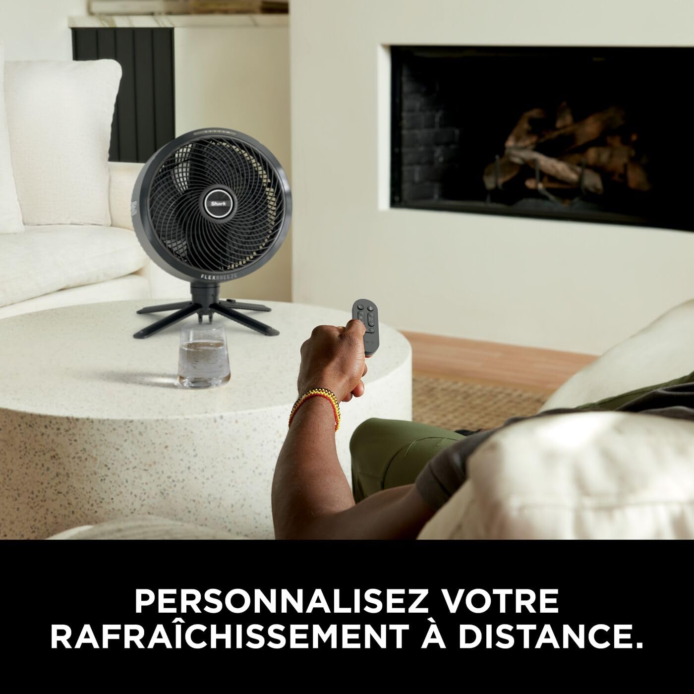 Shark FA300EU FlexBreeze Pro Mist Wireless Indoor/Outdoor Fan, Portable Mister, 20m Range, Free Standing or Tabletop, 5 Speed, Quiet, Remote Control, Charcoal Grey Shark