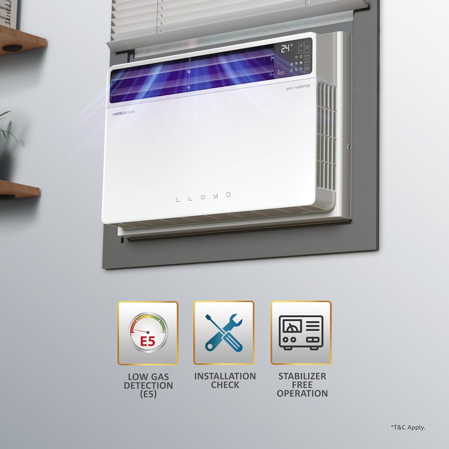 Lloyd GLW18V5FWTBR 1.5 Ton 5 Star Inverter Window AC (Copper, Convertible 6-in-1 cooling, 4 Way Air Swing, Clean Air Filter, White) Mahajan Electronics Online