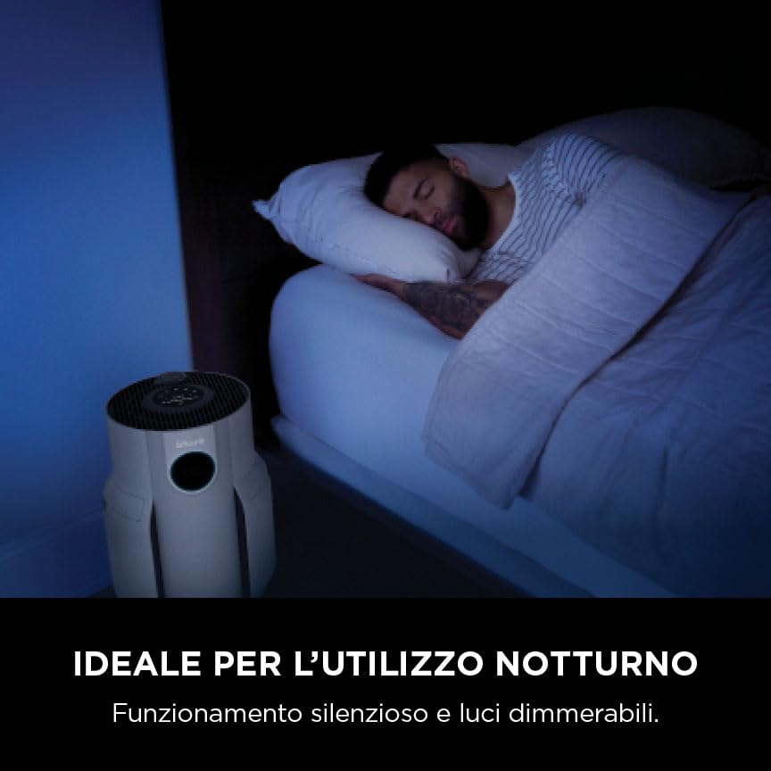 Shark HP150EU NeverChange Up to 5 Years Air Purifier for Home, Bedroom, Space Coverage 60m2, 5-Year HEPA Filter Catches 99.97% of Allergens, Pollen, Pet Chips, Silent LED Display, White Mahajan Electronics Online