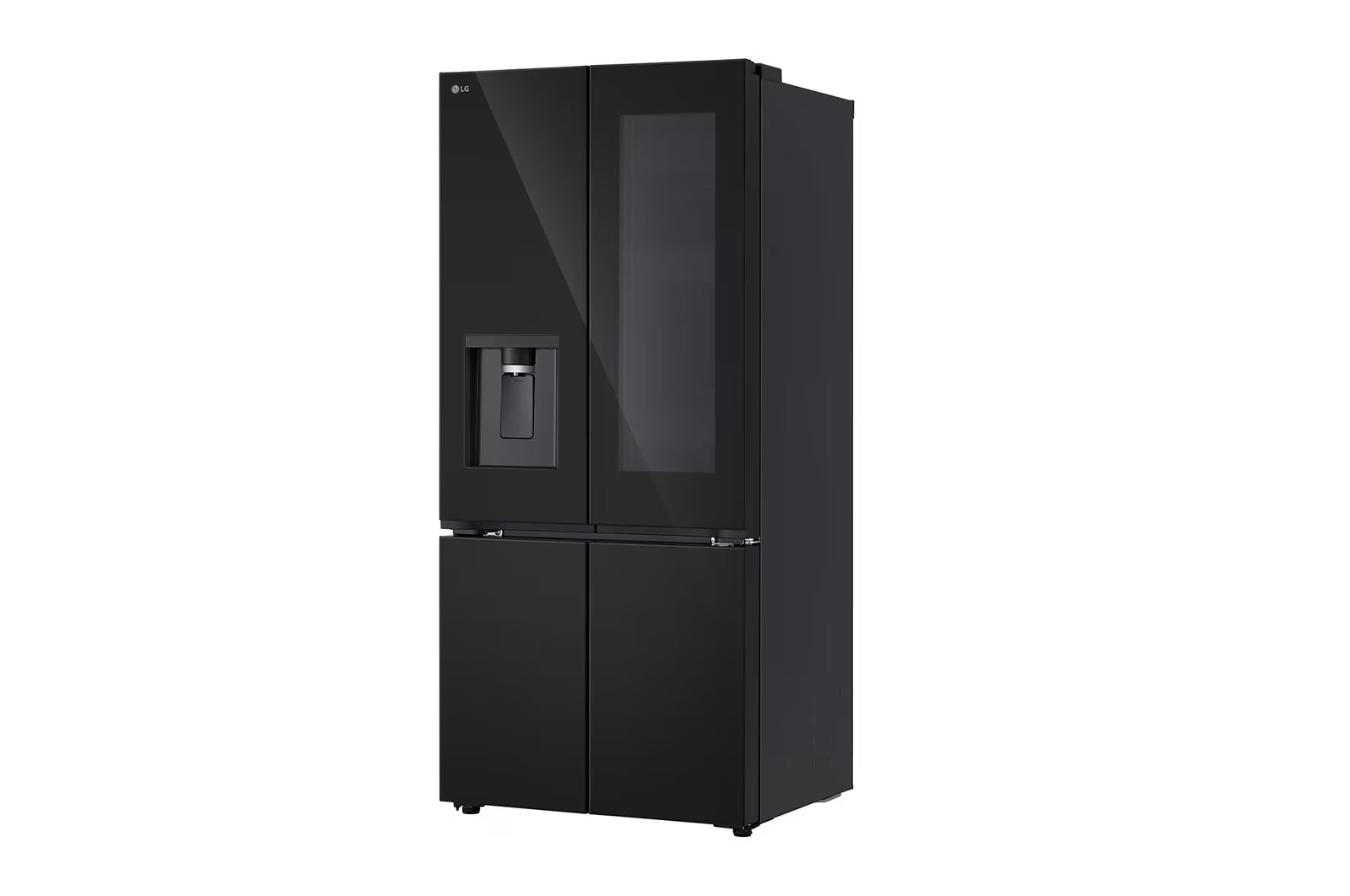 LG GV-K25FFGFB 610L French Door Refrigerator, InstaView, Water Dispenser, Wi-Fi Convertible, Black Glass Finish, 2 Star Mahajan Electronics Online