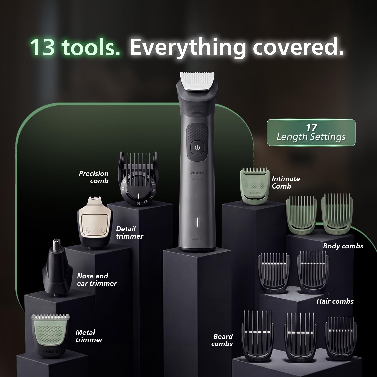Philips MG7922 India's No.1 Men's Trimmer* | Ultimate Precision | BeardSense Technology- Scans 125x/sec, adapts to density | All-in-One Full body Grooming Kit | 120min runtime | IPX7 | 5yr warranty* Philips