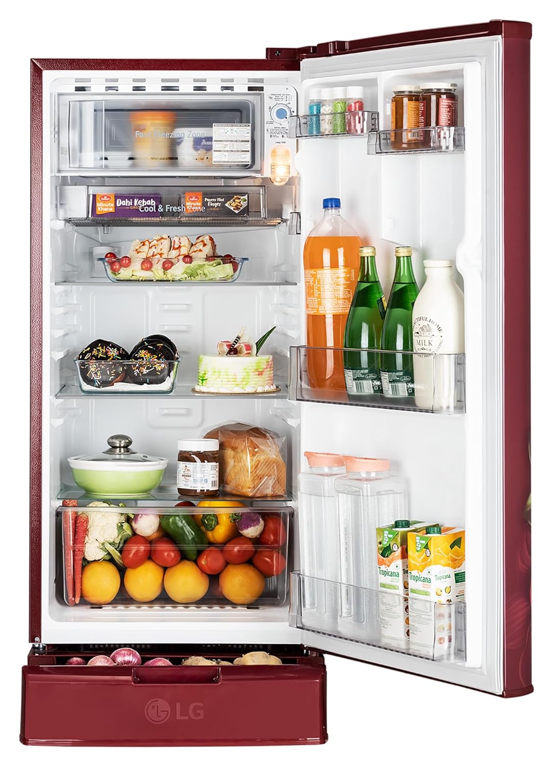 LG GLD1925XORK 185 L, 2 Star, Direct Cool Single Door Refrigerator ( Ruby Klase, Base stand with Drawer, Fit Max Chiller Tray, Works Without Stabilizer, 2026 Model) Mahajan Electronics Online