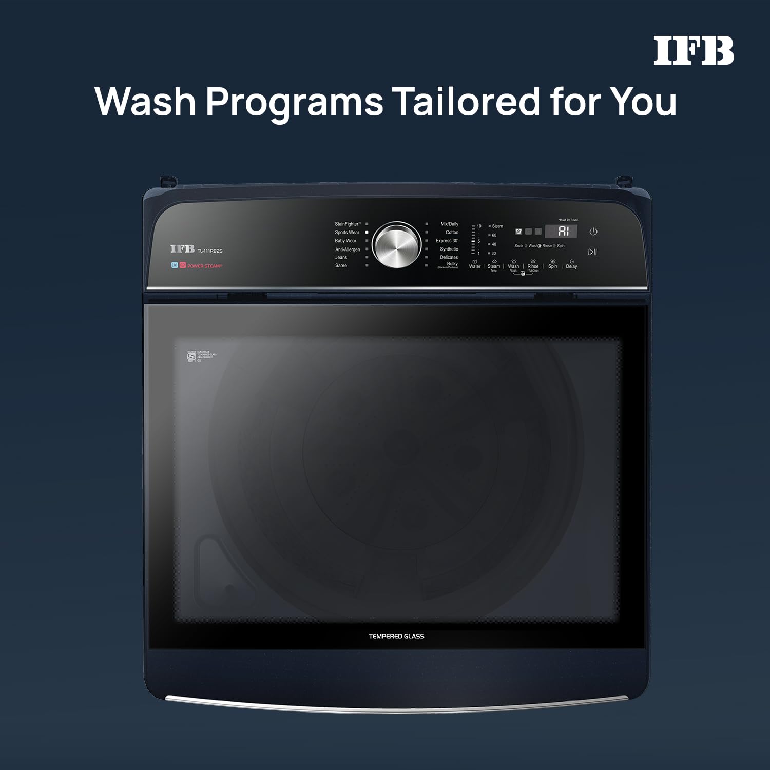 IFB TL111RB2SN 11 Kg 5 Star with DeepClean® Technology, AI Powered, Fully Automatic Top Load Washing Machine (2025 Model, PowerSteam®, Inbuilt Heater, 5D Wash, Aqua Energie, Royal Blue)