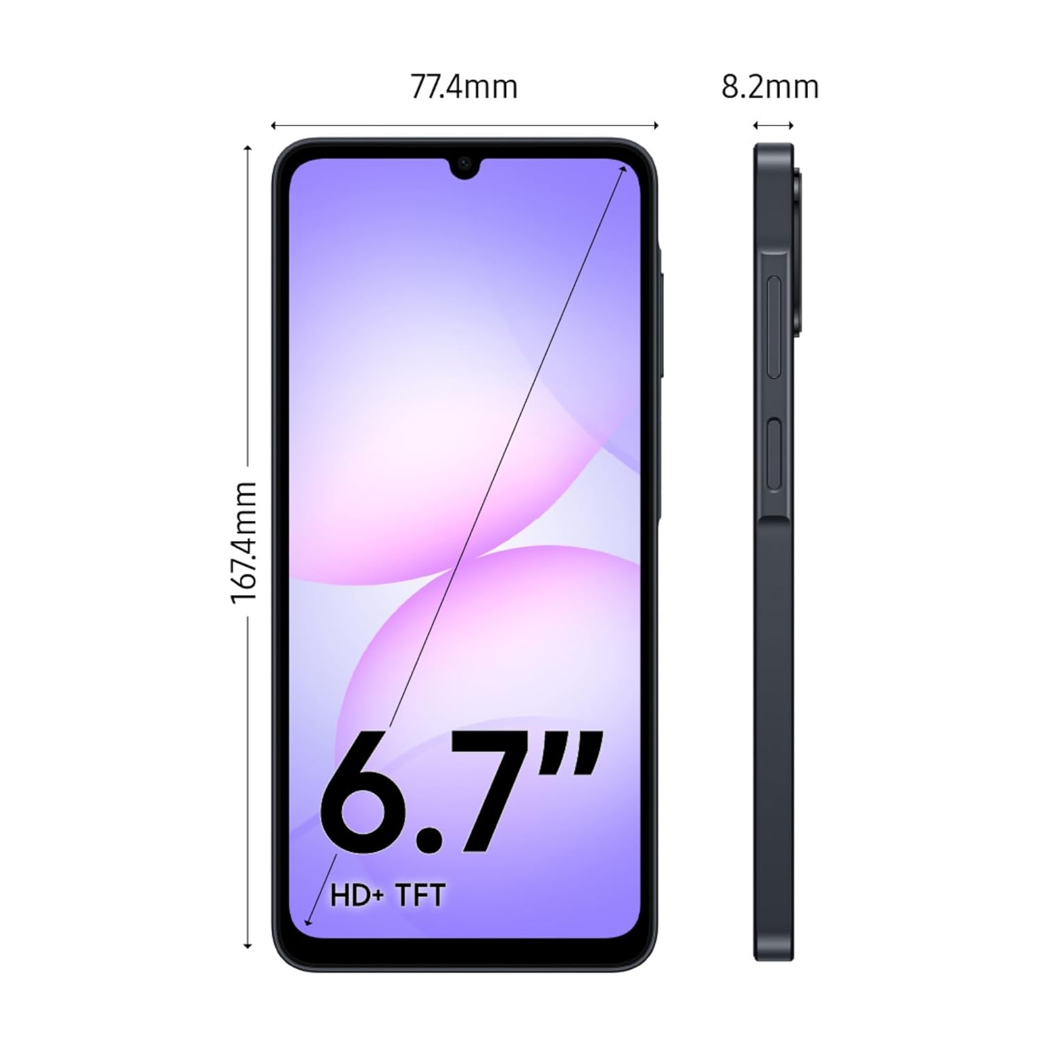 Samsung Galaxy A07 5G Smartphone (Black, 6GB RAM, 128GB Storage) | 120Hz Refresh Rate | Massive 6000mAh Battery | 50MP True Dual Camera | 6 Gen OS Upgrades | Knox Vault Mahajan Electronics Online