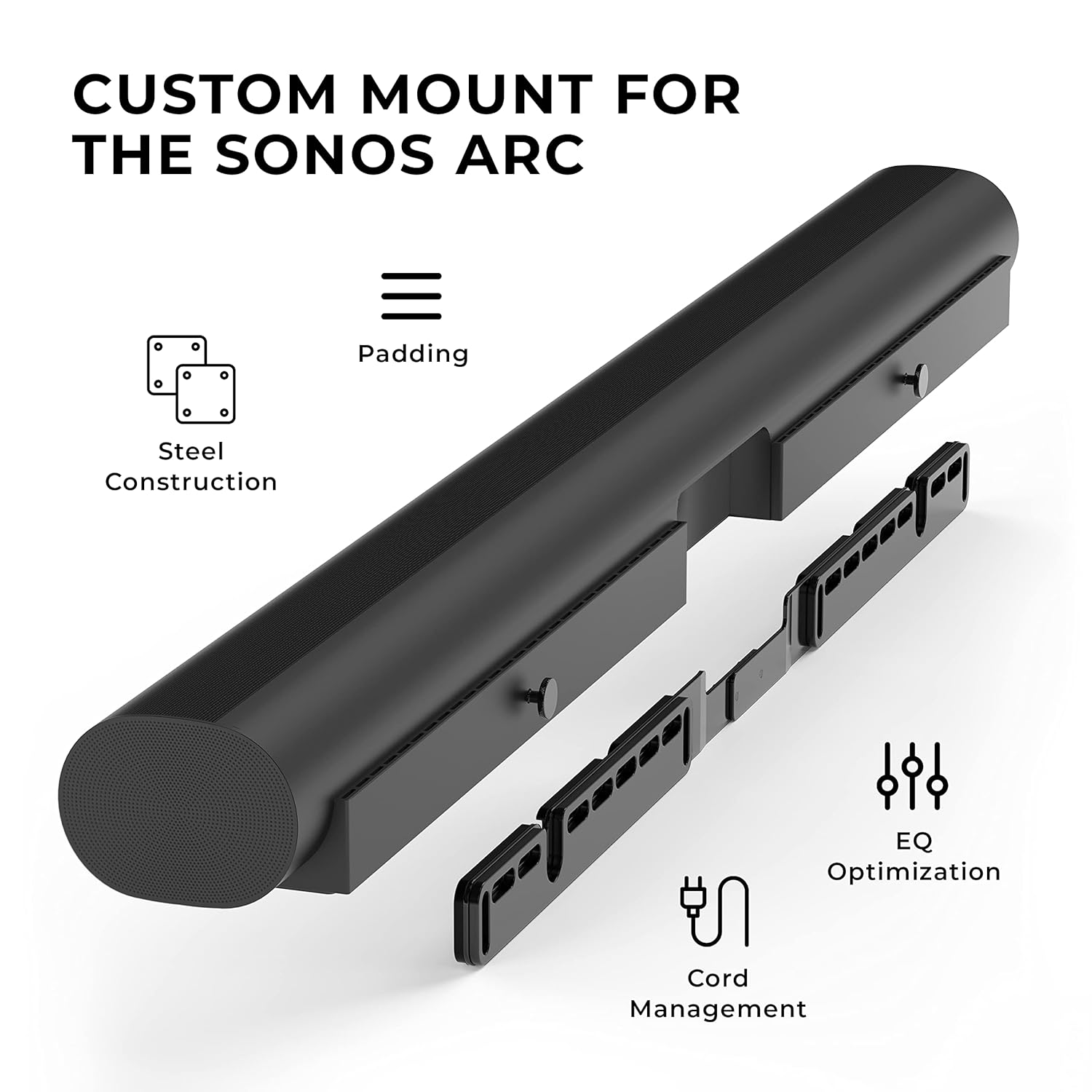 Sonos Wall Mount Compatible with Sonos Arc Sound Bar (Black) | Mounting Bracket Compatible with Sonos Arc to Mount Soundbar on Wall Under TV Mahajan Electronics online