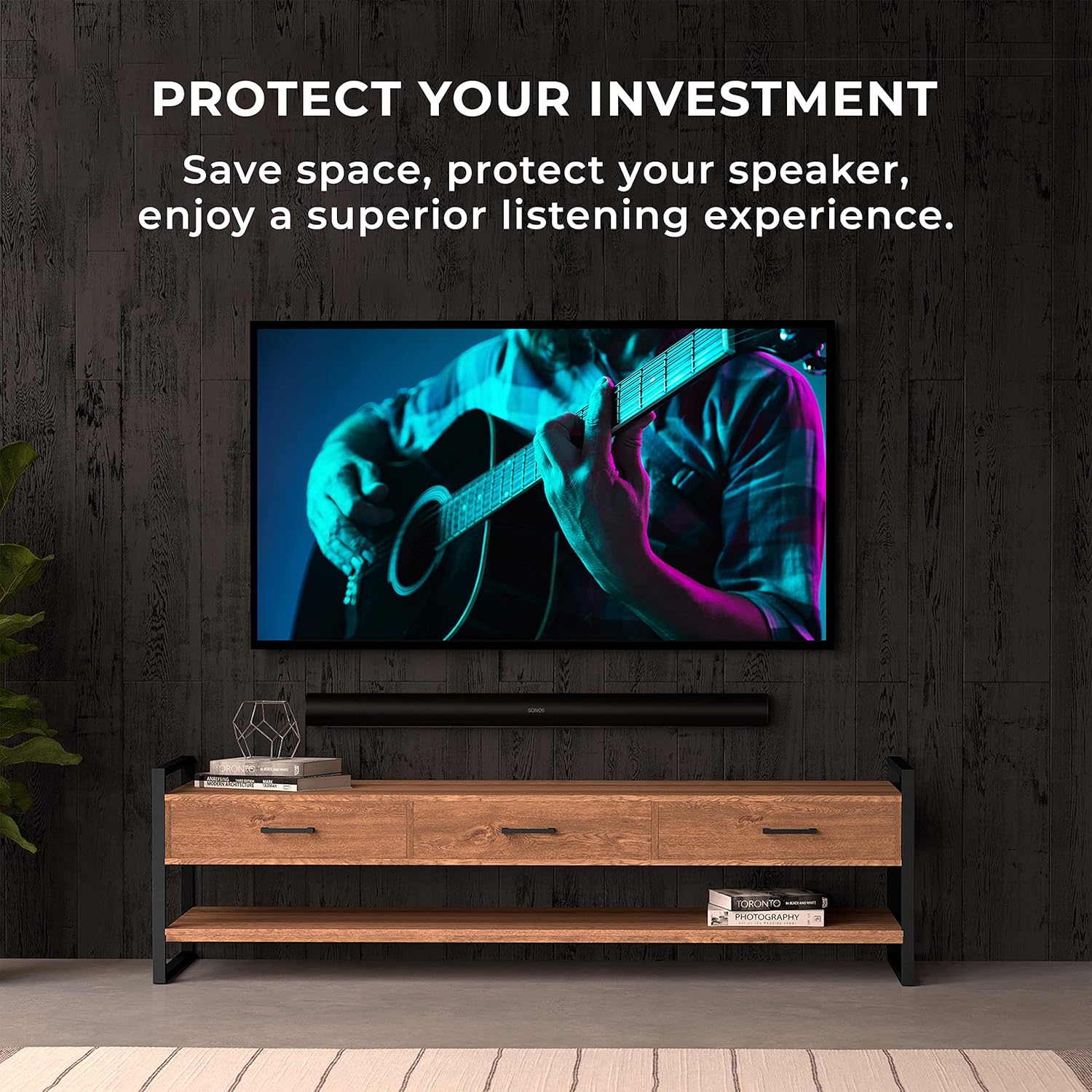 Sonos Wall Mount Compatible with Sonos Arc Sound Bar (Black) | Mounting Bracket Compatible with Sonos Arc to Mount Soundbar on Wall Under TV Mahajan Electronics online