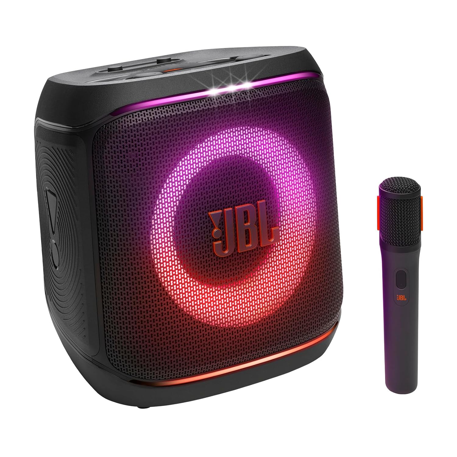 JBL Partybox Encore 2 with Mic, Wireless Bluetooth Party Speaker, AI Sound Boost, Dynamic Light Show, Upto 15Hrs Playtime, Replaceable Battery, Multi-Speaker Connection by Auracast, PartyBox App-Black Mahajan Electronics Online