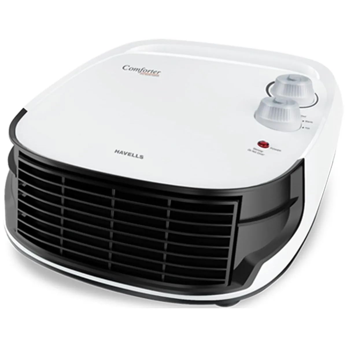 Havells Comforter 2000 Watt Room Heater with Overheat Protection| Easy to Carry for Bedroom and Office| Adjustable Thermostat Control Knob & Adjustable Vent for Air Delivery (White and Black) GHRFHAGW200 Mahajan Electronics Online
