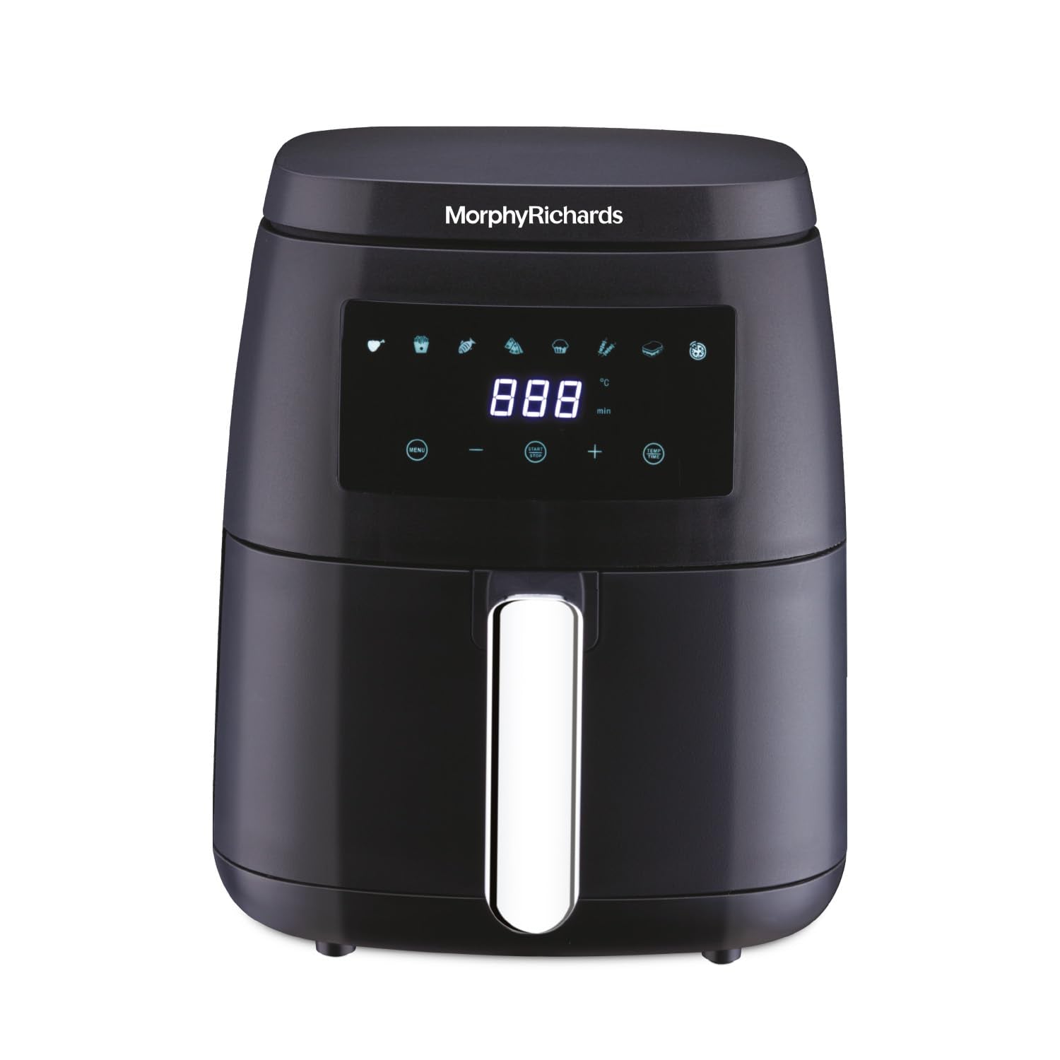 Morphy Richards Digital Air Fryer For Home|1500W With Digital Control|Dual Fan Technology|Adjustable Time & Temperature Control|Voltage Fluctuation Protection|2-Yr Warranty By Brand|Black, 5 liter Mahajan Electronics Online