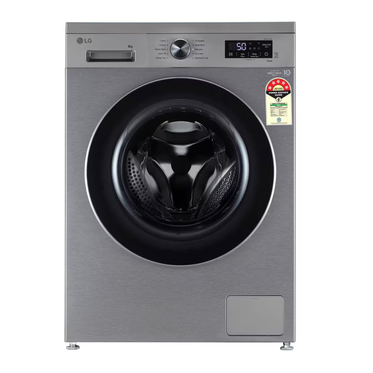 LG FHB1208Z4P 8 Kg 5 Star Inverter Direct Drive Front Load Washing Machine ( Platinum Silver, Mahajan Electronics Online