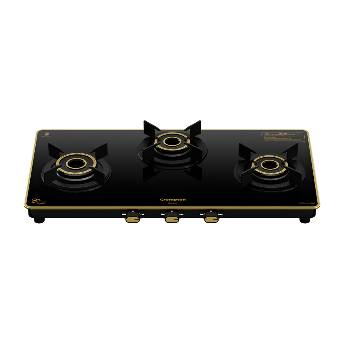 Crompton Oressa CKT-ORR723-MSB 3 Burner 72 cm Slim Glass Cooktop Mahajan Electronics Online