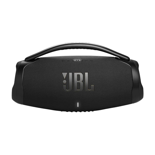 JBL Boombox 3 Wi-Fi, Wireless Portable Bluetooth Speaker, 24H Playtime, Deepest Bass, Built-in Powerbank, Wi-Fi with AirPlay, Alexa Multi-Room, Chromecast Built-in™, PartyBoost, IP67, App (Black) - Mahajan Electronics Online