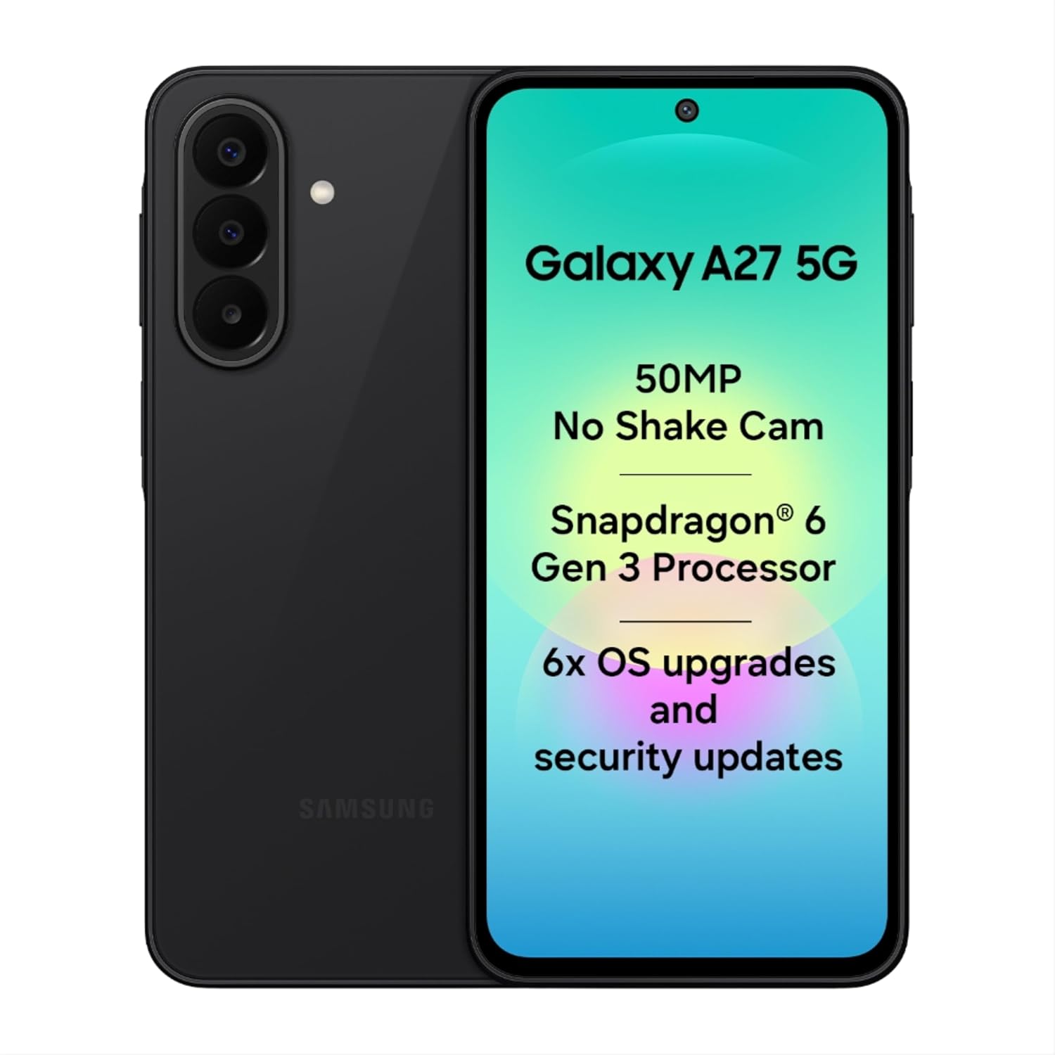 Samsung Galaxy A27 5G Mobile (Black, 6GB RAM, 128GB Storage) | Smoothest 120 Hz Refresh Rate IP54 | 6 Gen OS Upgrades Samsung