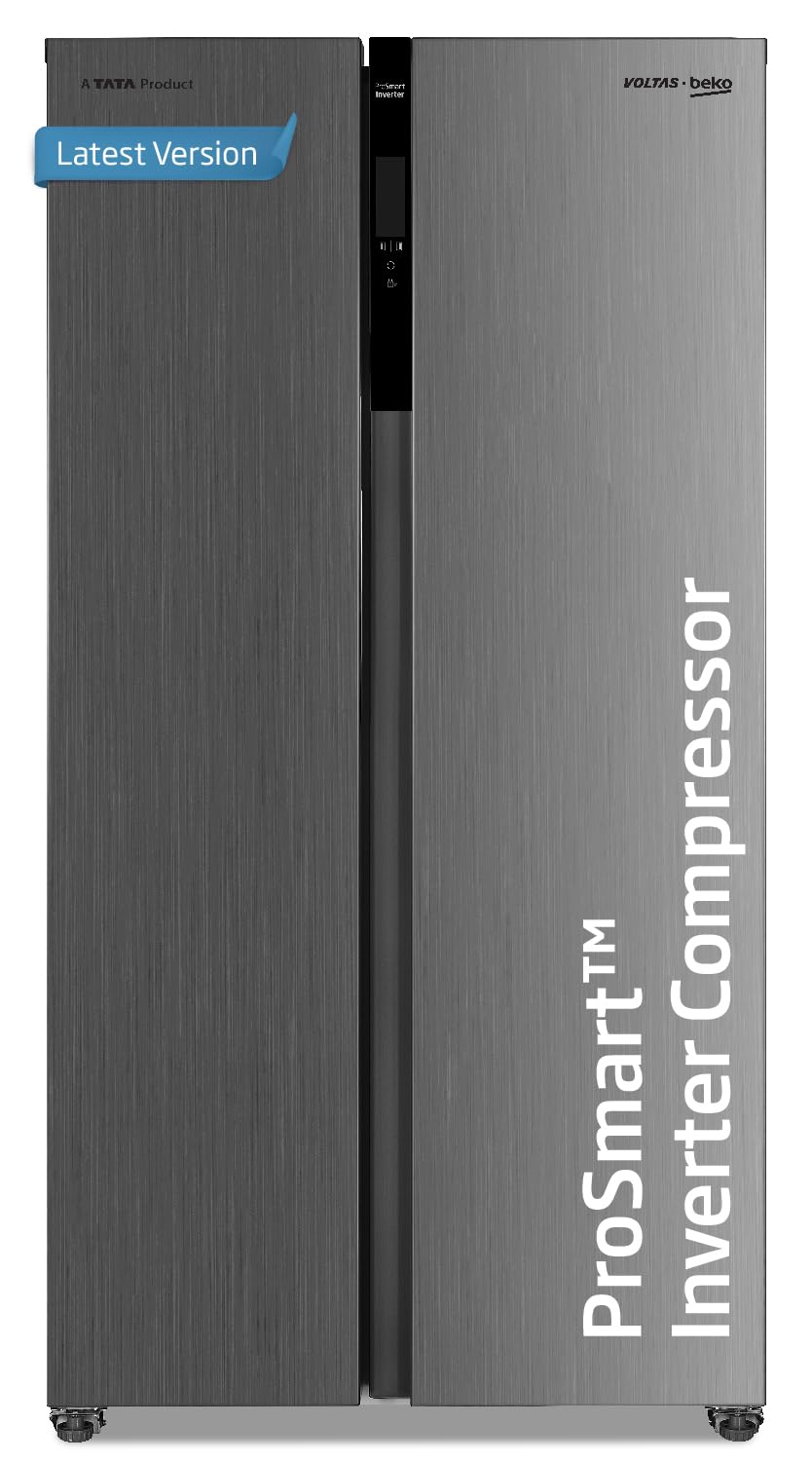 Voltas Beko RSB495/FPV300RXID 472 L Side by Side Frost Free Refrigerator with ProSmart Inverter Compressor (2024 Model, INOX, Electronic Temperature Control and Display) Mahajan Electronics Online