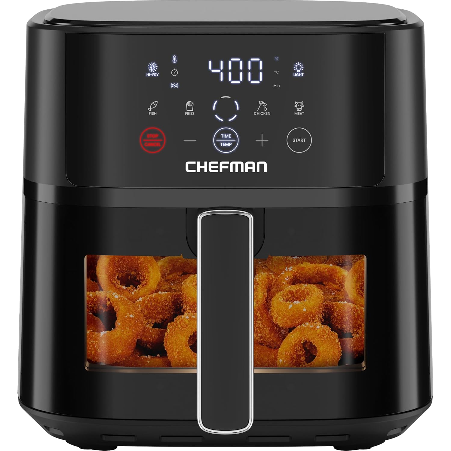 Chefman TurboFry® 6 Qt Digital Air Fryer (RJ38-6TW-BLACK) – Digital Air Fryer for Home, Original USA Brand, Touch Control Panel with 4 Presets, Patented Hi-Fry Technology for Extra Crisp, See Through Window, Dishwasher Safe Basket (6 QT)king Mahajan Electronics Online