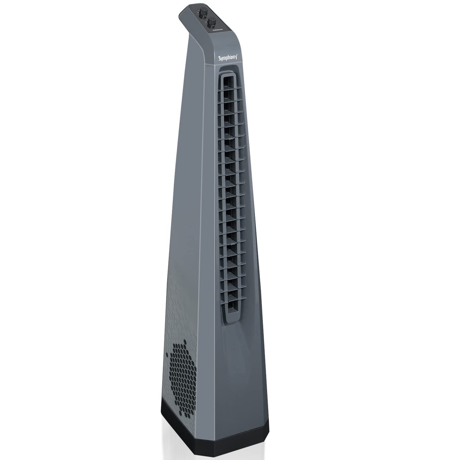 Symphony Surround Bladeless Tower Fan for Room & Office | High-Speed with Swivel Action & Simple Knob Control | Low Power Consumption | 1 Year Warranty | Grey Mahajan Electronics Online