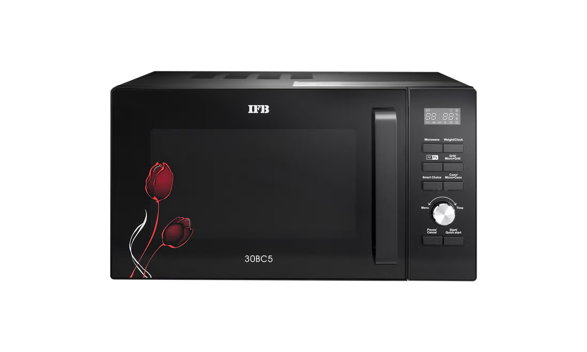 IFB 30BC5 30 Litre Convection Microwave Oven |Air Fryer| Dual Heater Selector | Steam Clean | 22 Auto Cook Menus | Black IFB