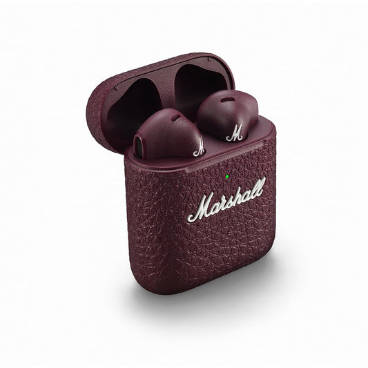 Marshall Minor III Bluetooth Truly Wireless in-Ear Earbuds with Mic (Burgundy) - Mahajan Electronics Online