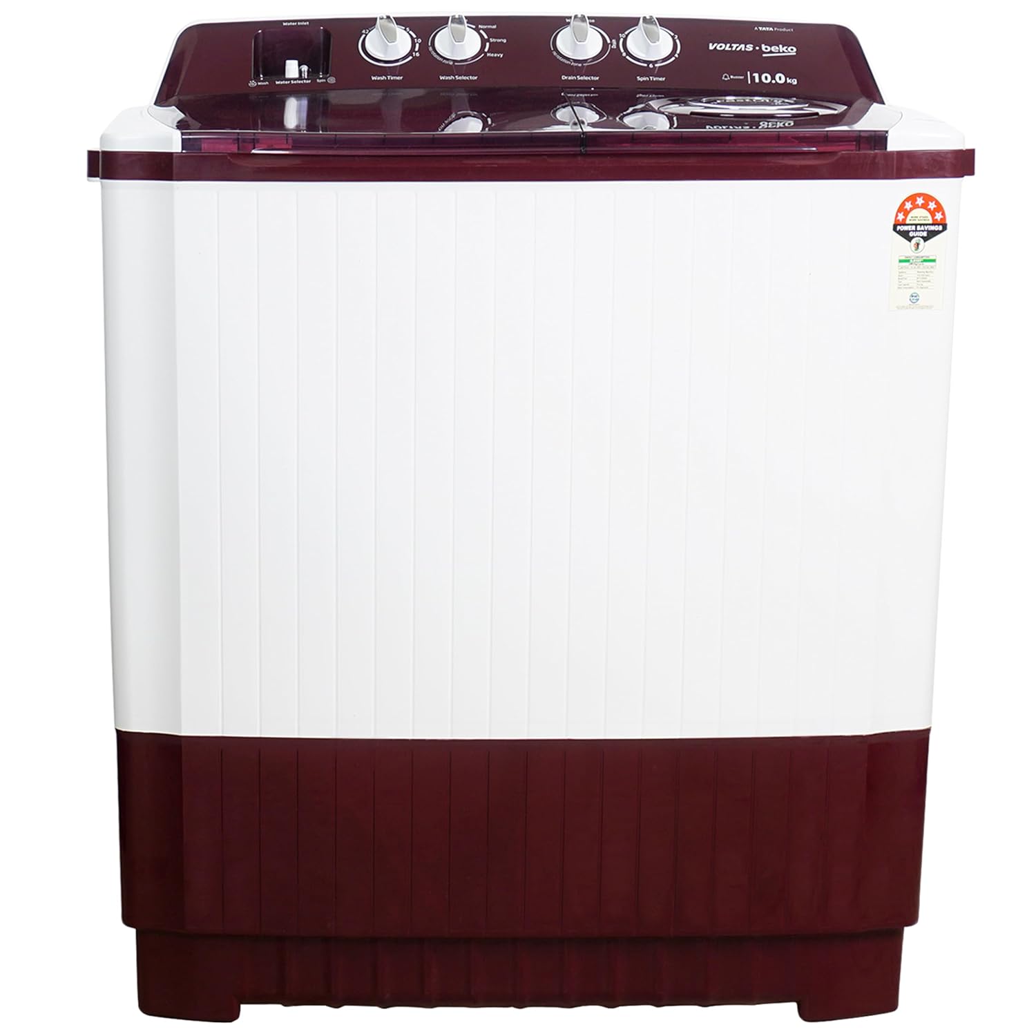 Voltas Beko ‎WTT10/UCABR
SSWH4PTD 10 Kg 5 Star Semi Automatic Top Load Washing Machine BURGUNDY Mahajan Electronics online