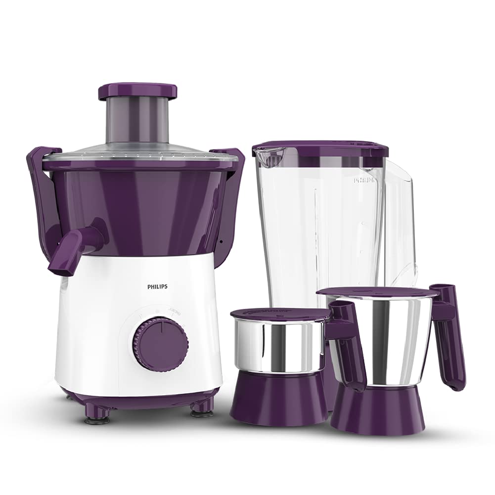PHILIPS Hl7568/00 500 Watts Juicer Mixer Grinder With 3 Jars And Xl Feeding Tube, Quick And Easy Assembly Mahajan Electronics Online