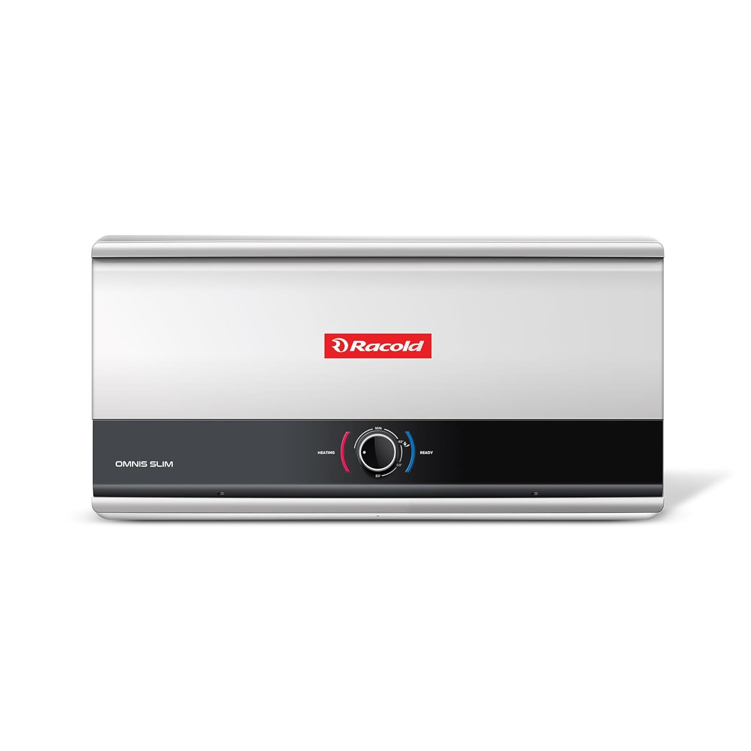 Racold Omnis Slim 25L Horizontal Energy Efficient Storage Water Heater (Geyser) With Free Standard Installation & Pipes |Italian Design| Shower Ready Indicator | Suitable For High Rise Buildings New Racold
