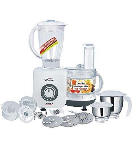 Inalsa Maxie Marvel 1000-Watt Food Processor (White/Grey) Mahajan Electronics Online