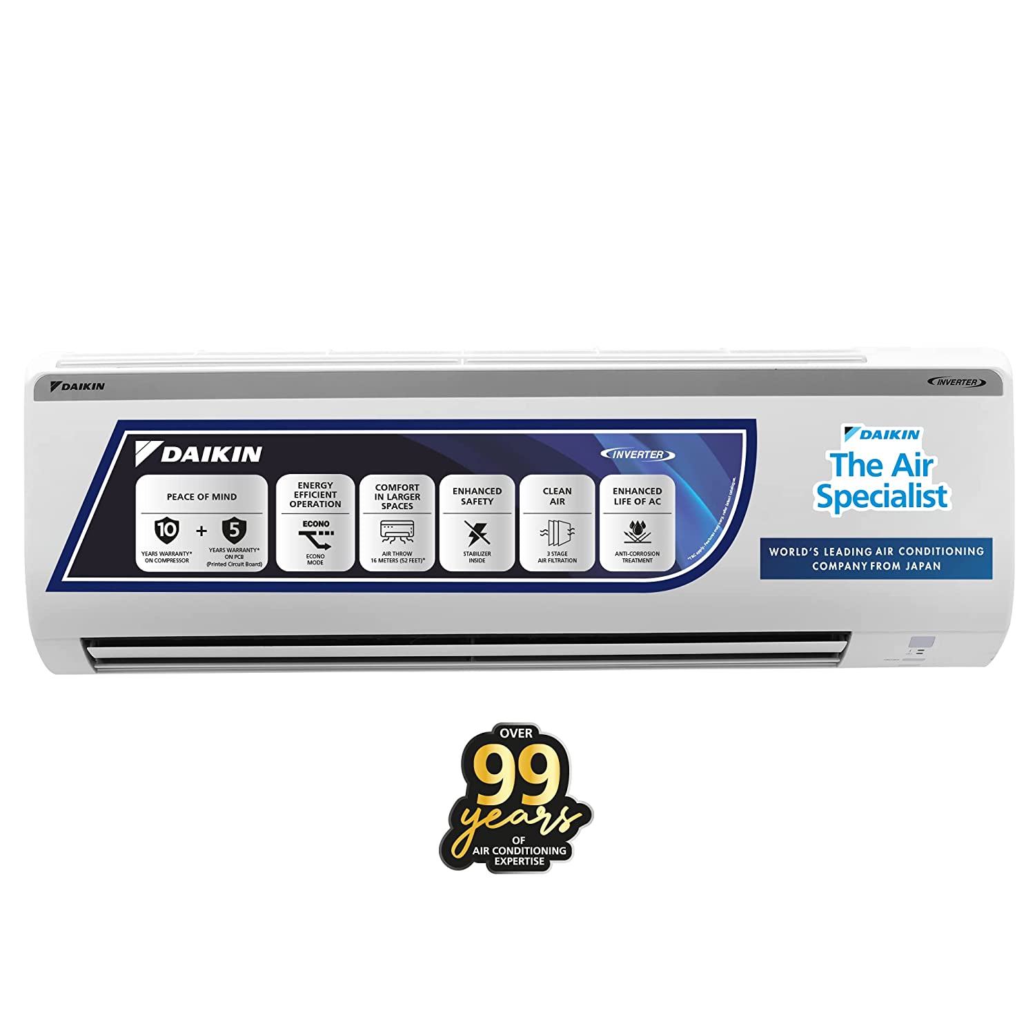 Daikin FTKY35UV16W 1 Ton Inverter 3 Star Split Air Conditioner - Mahajan Electronics Online