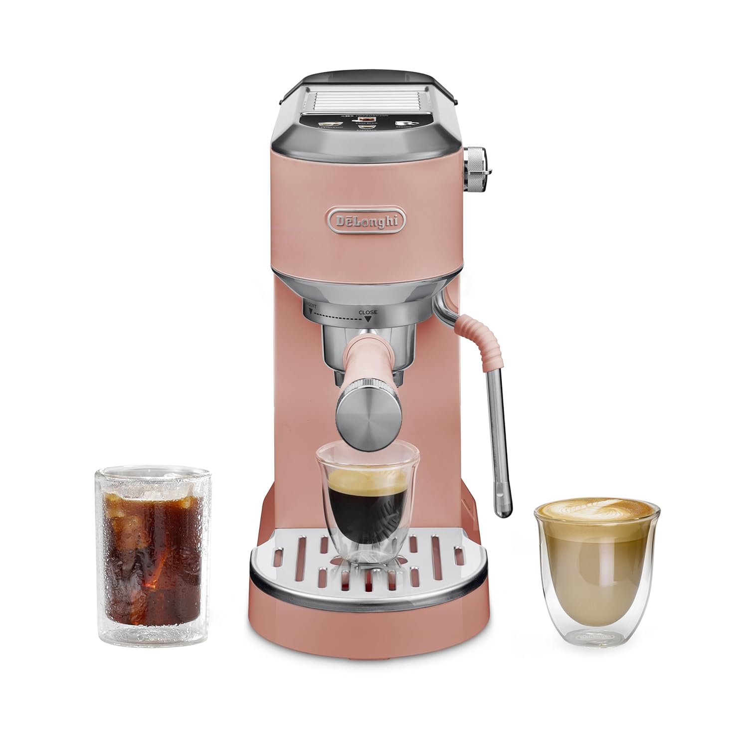 De’Longhi Dedica EC890.PK New Espresso machine – Stainless Steel Espresso Maker with Touch Display & Upgraded milk frother Steam Wand, Espresso, Cold Brew, Iced & Cold Coffee, Cappuccino, Latte & More Mahajan Electronics Online