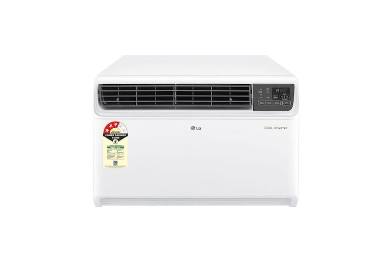 LG AW-Q18WUXA 1.5 Ton 3 Star DUAL Inverter Window AC (Copper, Convertible 4-in-1 cooling, 4 Way Air Swing, HD Filter, Quick and Uniform Cooling, Stabilizer Free Operation, Smart Diagnosis,  White) Mahajan Electronics Online