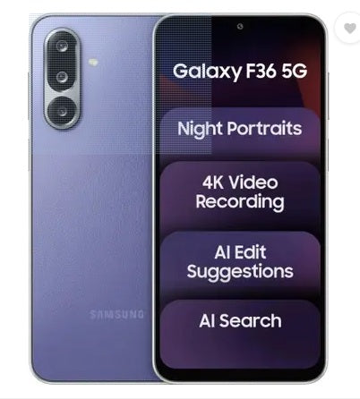 Samsung Galaxy F36 5G (Violet, 128 GB)  (6 GB RAM) Mahajan Electronics Online
