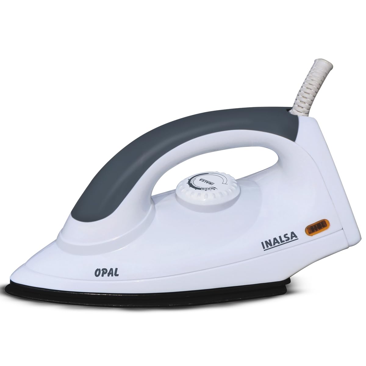INALSA Electric Opal 1000 Watt Dry Iron For Clothes With Non-Stick Soleplate Coating|Variable Temperature Control|360° Swivel Control|ON/OFF Thermostat Indicator|2 Yr Warranty INALSA
