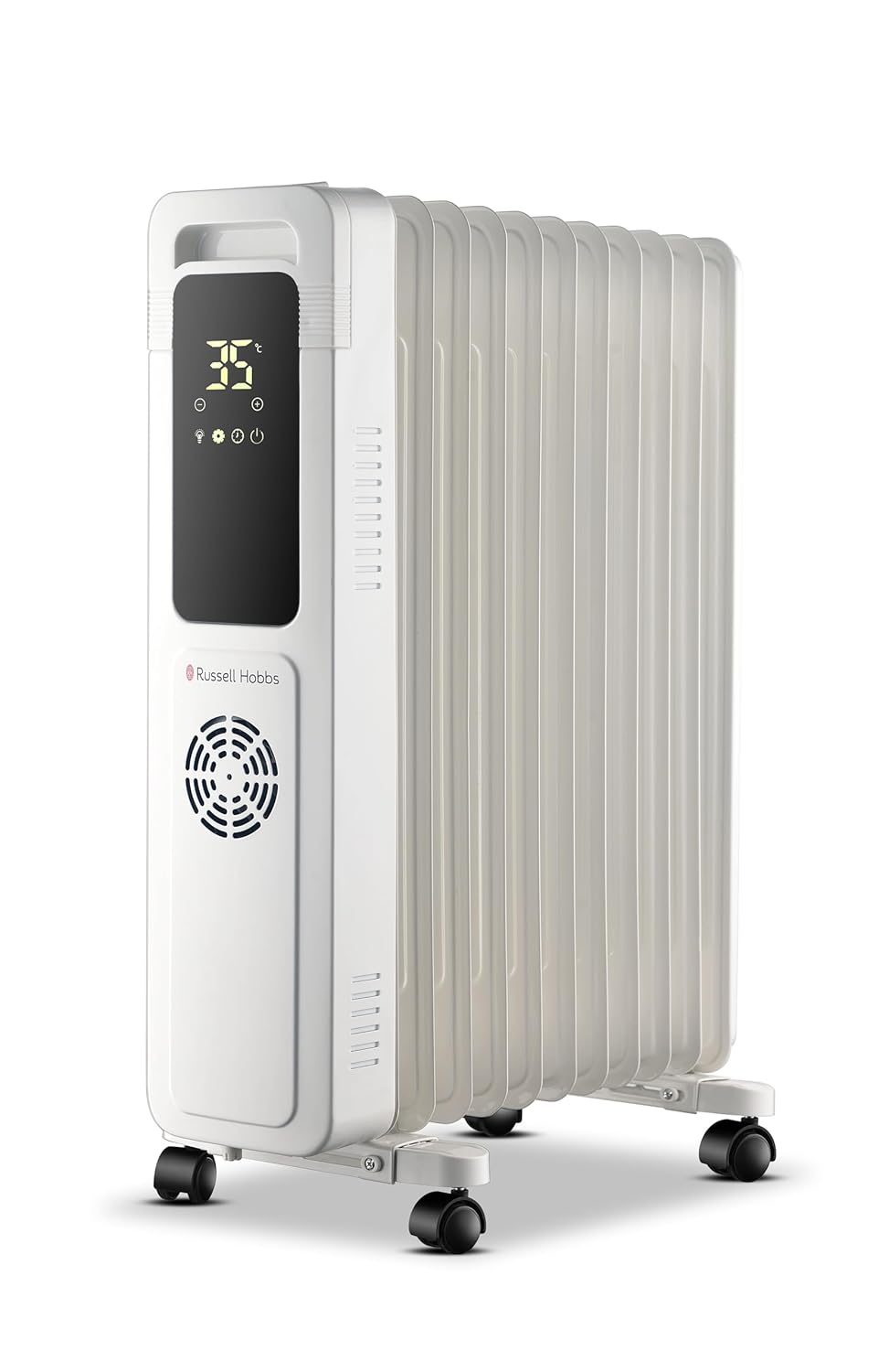 Russell Hobbs ROR11DF 2900W 11-Fin Oil Filled Radiator Room Heater | Smart Digital Heating, 24H Timer, 3 Intelligent Modes, Safety Protection | LED Touch, Foldable Wheels | 2 Yr Warranty Mahajan Electronics Online