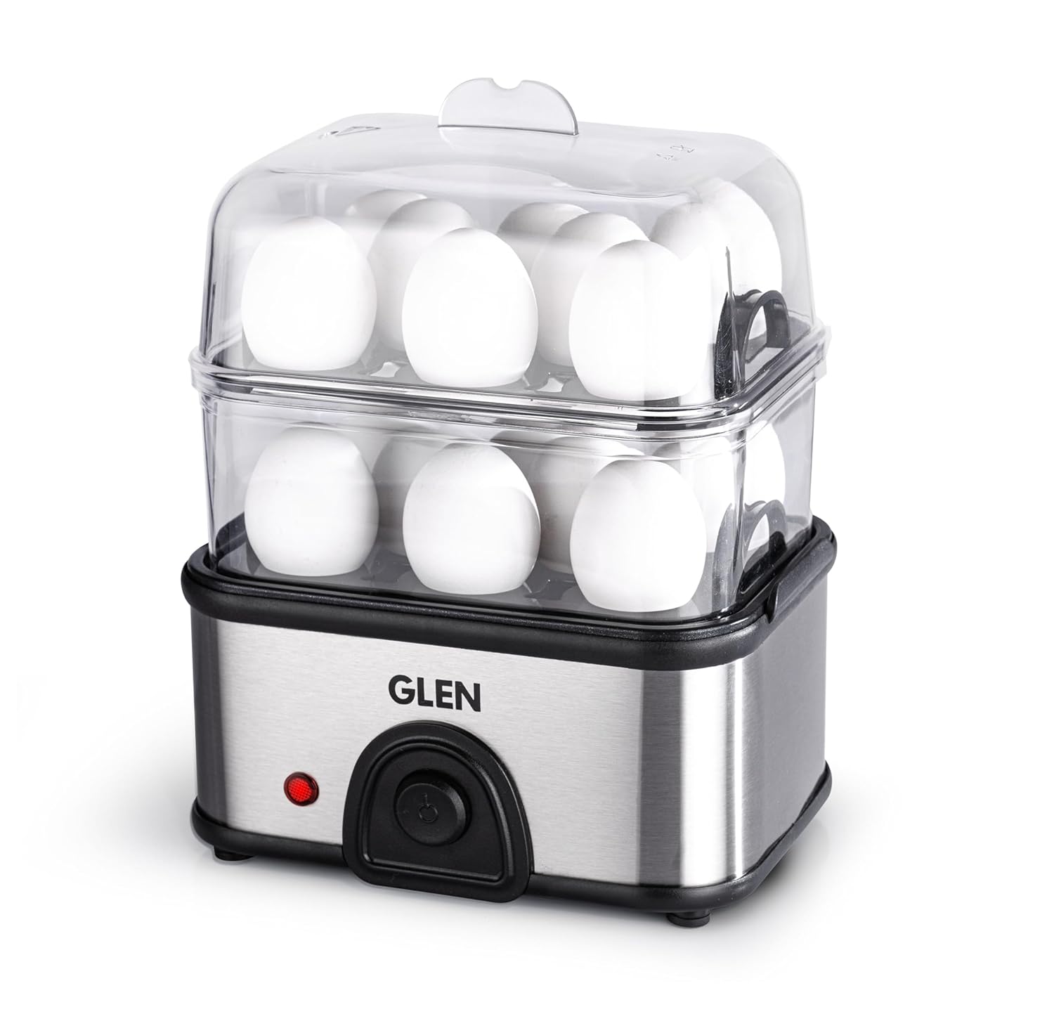 Glen SA3035 MC PLUS 3 in 1 Electric Multi Cooker Steam Egg Boiler with Extra Layer Rack - Steam, Cook & Boil, 350W, 45 Minutes Timer, Boils up to 14 Eggs at a time, boil dry protection with lid (Copy) Mahajan Electronics Online