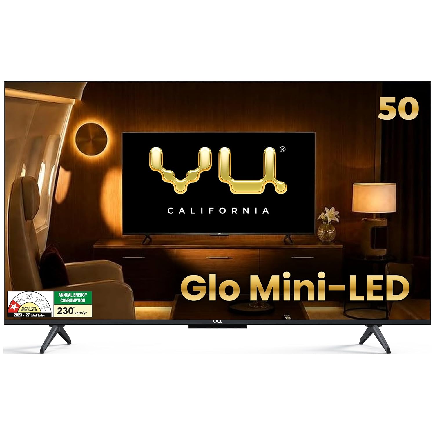Vu GLO50MINILED  California 126cm (50 inches) Glo MiniLED Google 4K TV VUGLOMINILED 2026 VU Technologies