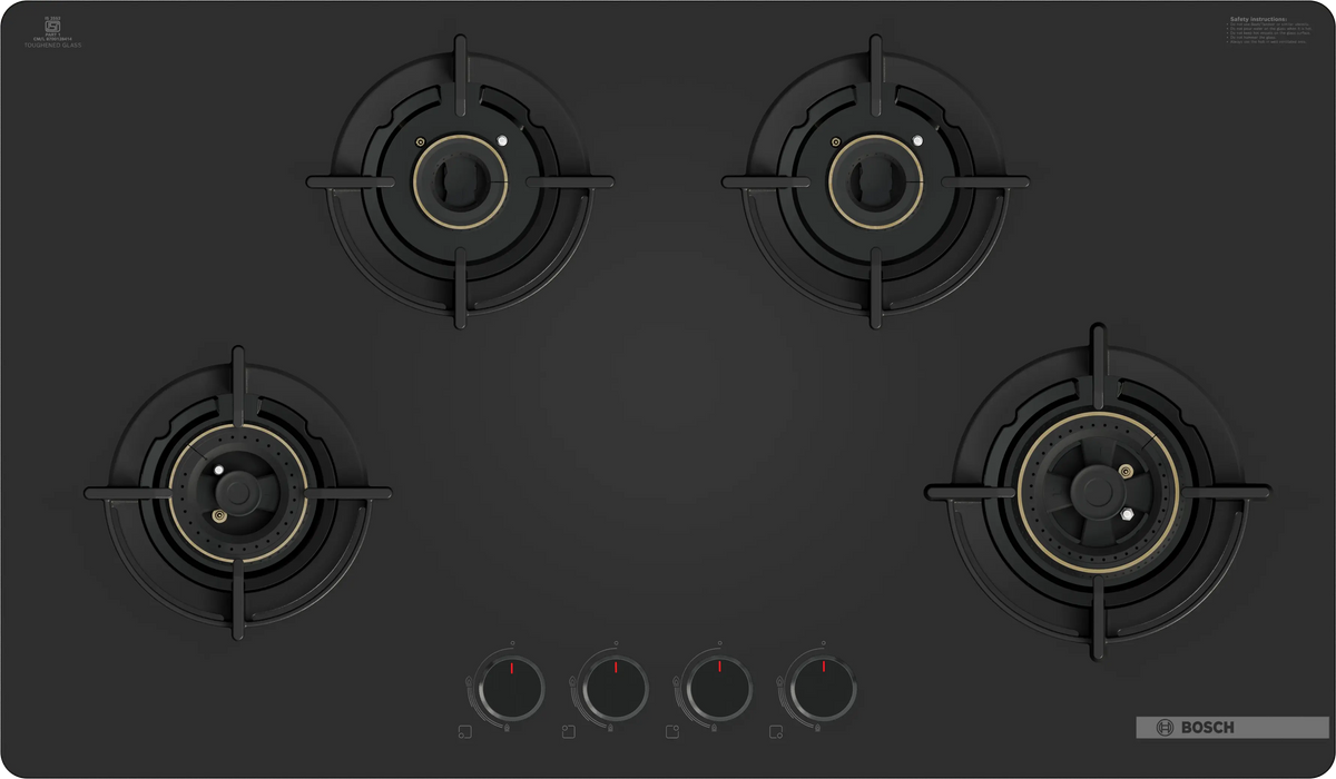 Bosch PNH9O6G20I Series 6 Gas hob 90 cm Tempered glass, Black